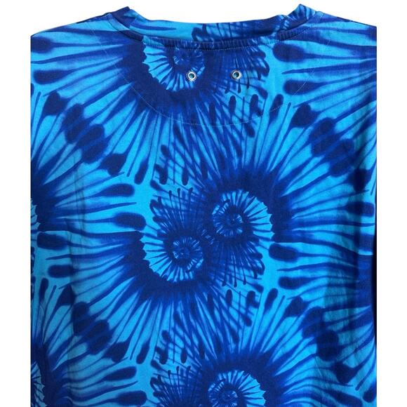 Vilebrequin Men’s Tie Dye Tareck Tee Shirt Crewneck Short Sleeve Blue Size XL - Picture 9 of 13